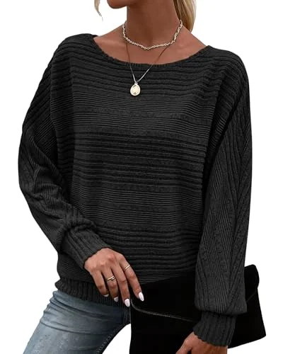 KIRUNDO Boat Neck Sweater in Black