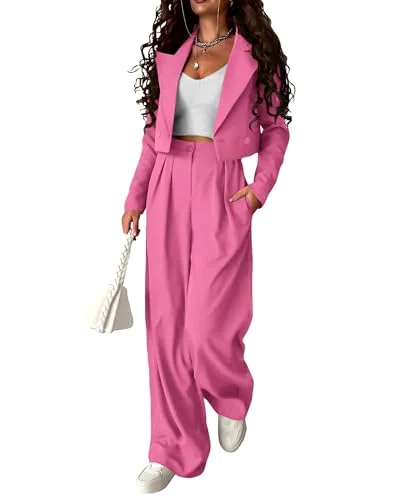 KIRUNDO Business Pant Suit Set in Pink