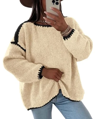 KIRUNDO Chunky Oversized Sweater in Beige
