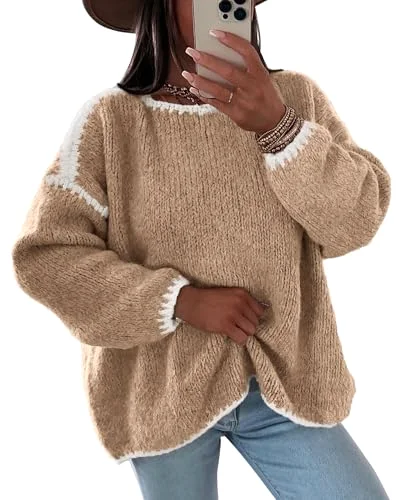 KIRUNDO Chunky Oversized Sweater in Khaki