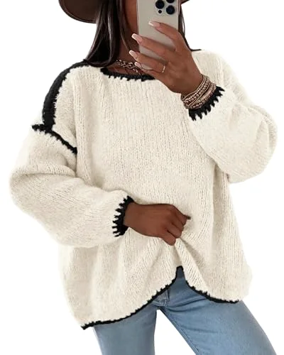 KIRUNDO Chunky Oversized Sweater in White