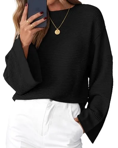 KIRUNDO Chunky Ribbed Oversized Sweater in Black