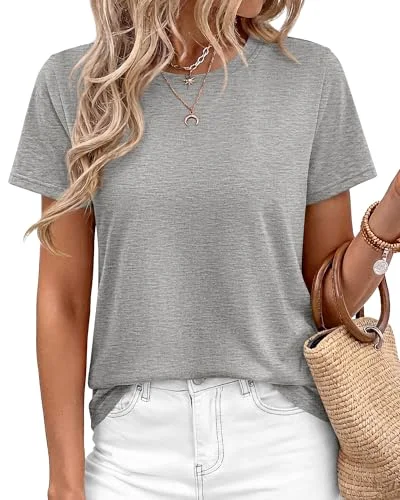 KIRUNDO Crewneck Short Sleeve T-Shirt in Grey