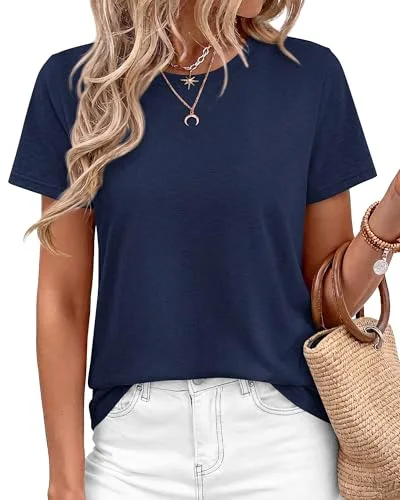 KIRUNDO Crewneck Short Sleeve T-Shirt in Navy