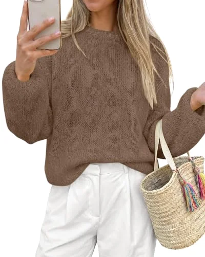 KIRUNDO Fuzzy Long Sleeve Sweater in Khaki