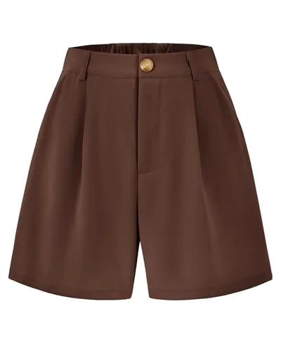 KIRUNDO High-Waist Shorts in Coffee