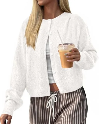 KIRUNDO Long Sleeve Cardigan in White
