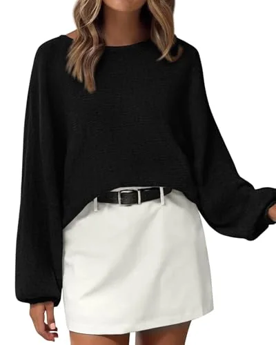 KIRUNDO Oversized Boat Neck Sweater in Black