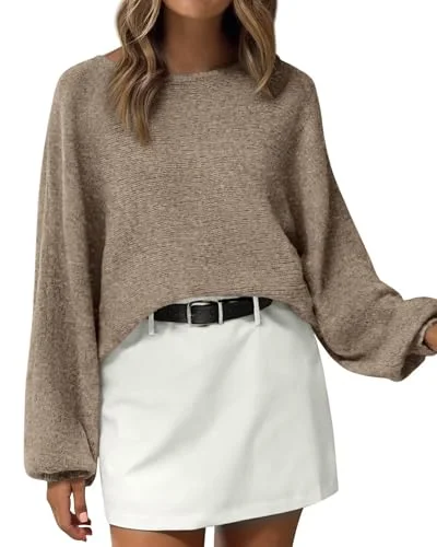 KIRUNDO Oversized Boat Neck Sweater in Caramel