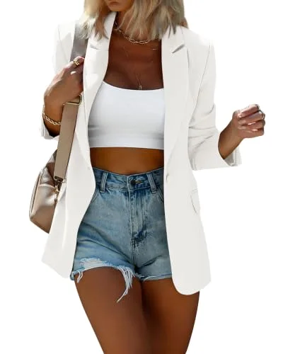 KIRUNDO Oversized Boyfriend Blazer in White