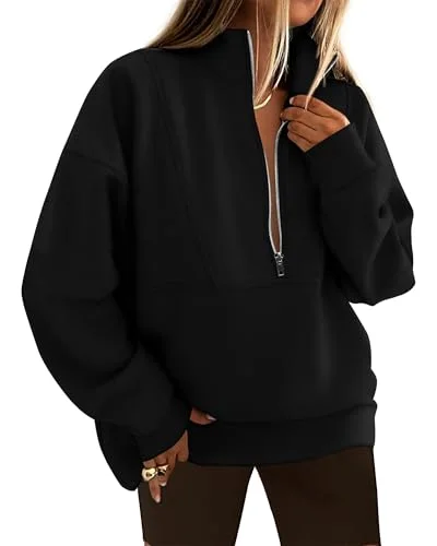 KIRUNDO Oversized Half-Zip Sweatshirt in Back