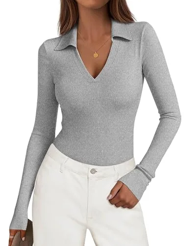 KIRUNDO Polo Long Sleeve Shirt in Grey