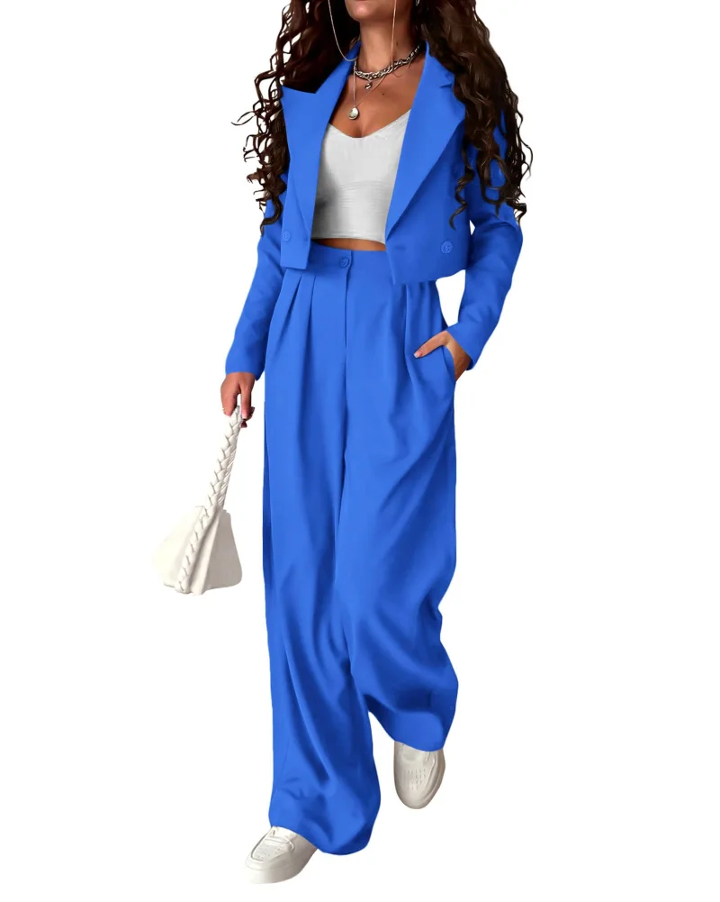 KIRUNDO Business Pant Suit Set in Blue