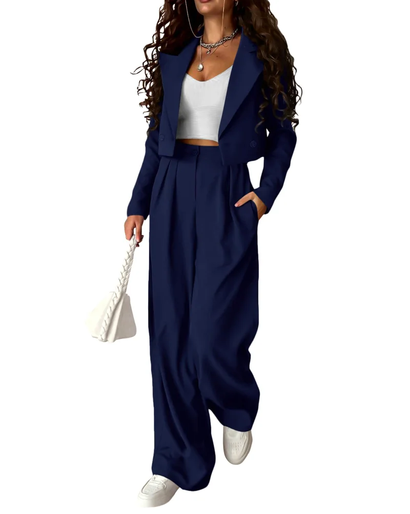 KIRUNDO Business Pant Suit Set in Navy