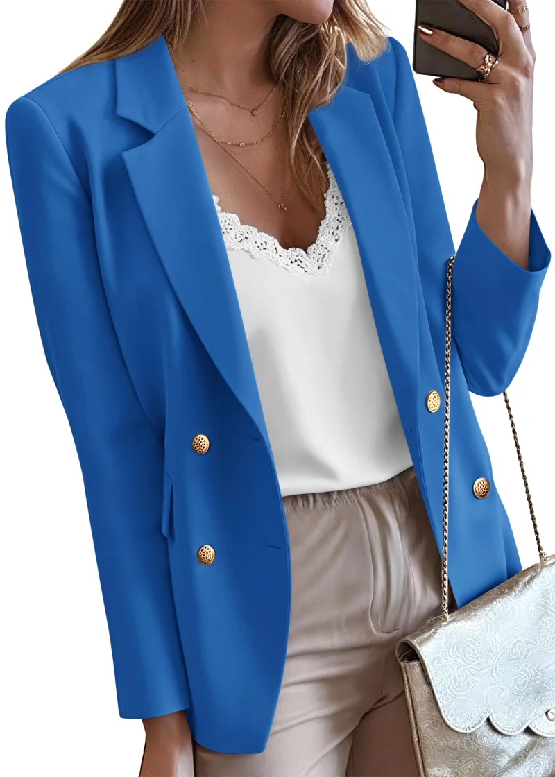 KIRUNDO Double-Breasted Blazer in Blue