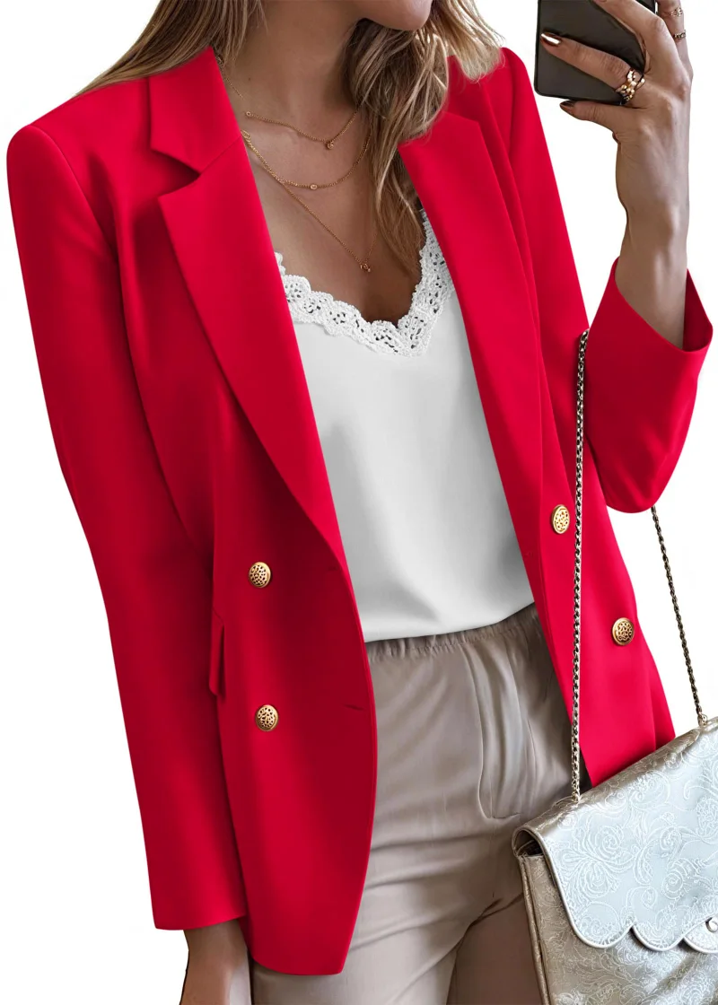 KIRUNDO Double-Breasted Blazer in Red