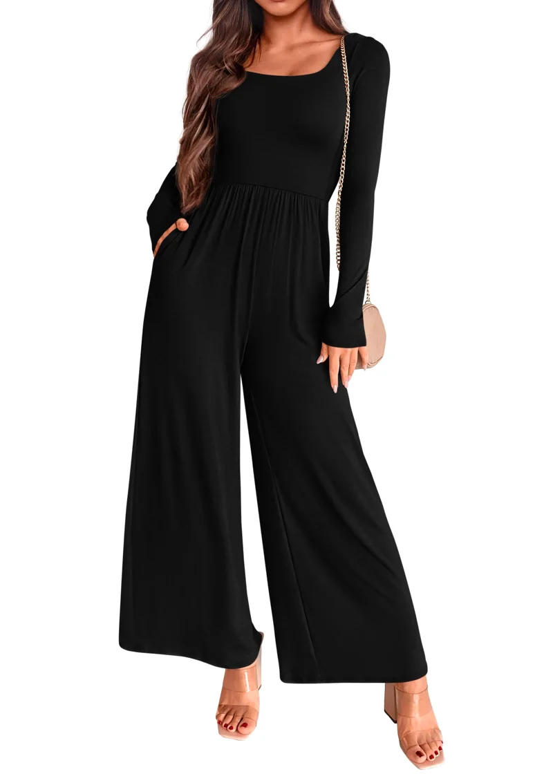 KIRUNDO Long Sleeve Jumpsuit in Black