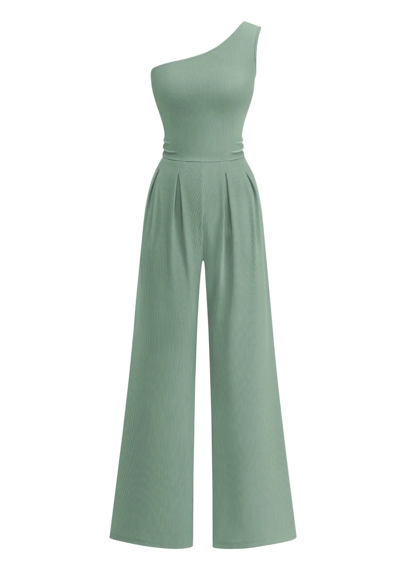 KIRUNDO One-Shoulder Jumpsuit in Fruit Green