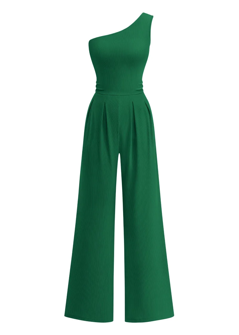 KIRUNDO One-Shoulder Jumpsuit in Green