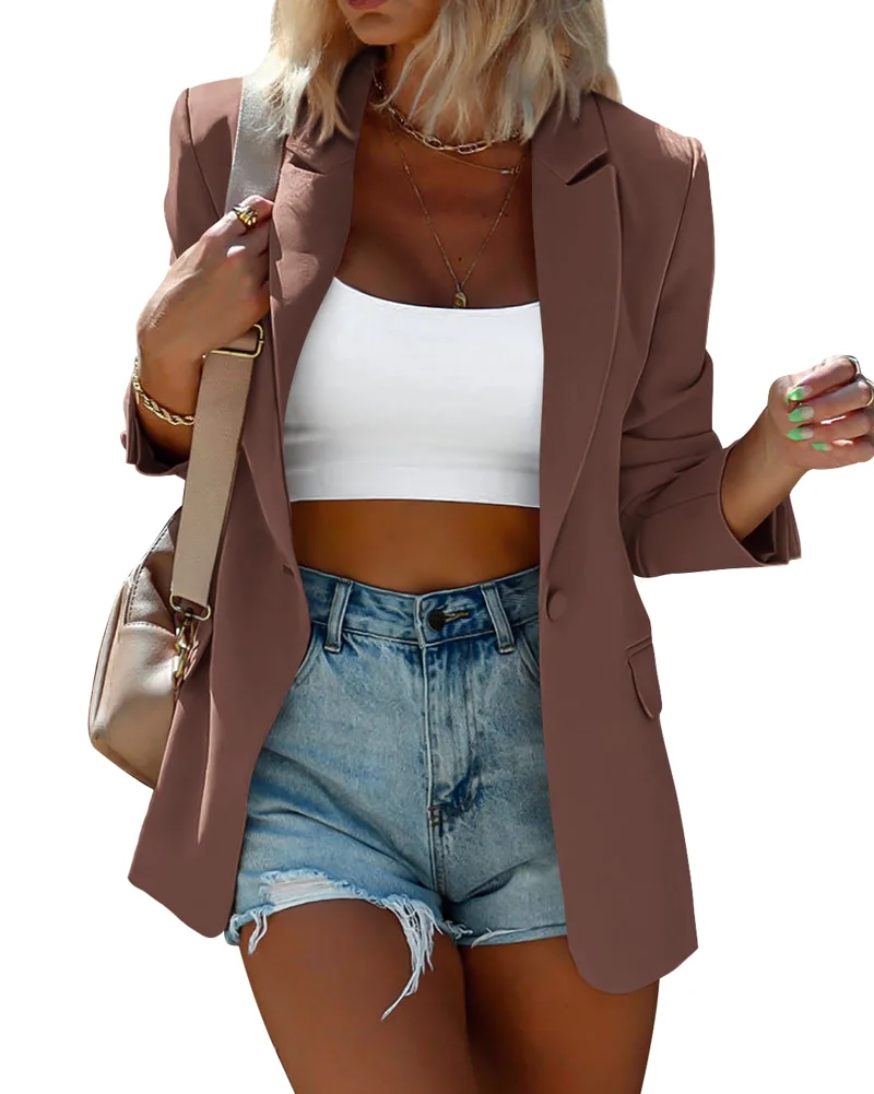 KIRUNDO Oversized Boyfriend Blazer in Coffee