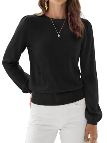 KIRUNDO Puff Sleeve Sweater in Black