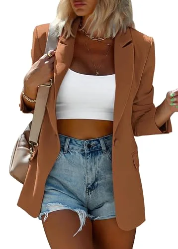 KIRUNDO Oversized Boyfriend Blazer in Brown