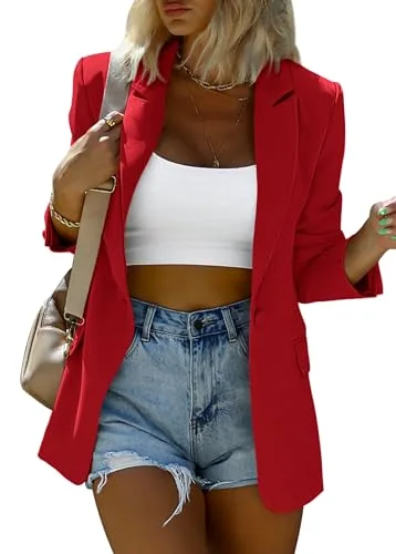 KIRUNDO Oversized Boyfriend Blazer in Red