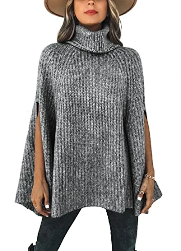 KIRUNDO Chunky Turtleneck Sweater in Grey