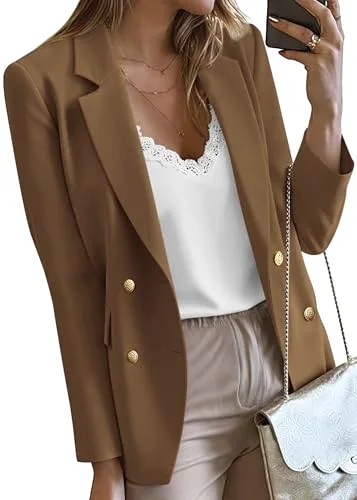 KIRUNDO Double-Breasted Blazer in Brown