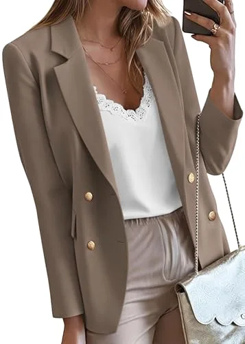 KIRUNDO Double-Breasted Blazer in Grey Khaki