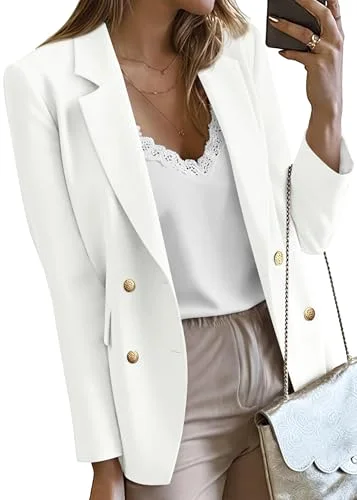 KIRUNDO Double-Breasted Blazer in White