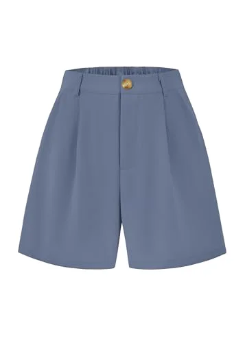 KIRUNDO High-Waist Shorts in Grey Blue