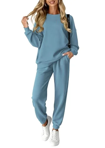 KIRUNDO Jogger Sweatsuit Set in Dusty Blue