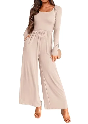KIRUNDO Long Sleeve Jumpsuit in Apricot