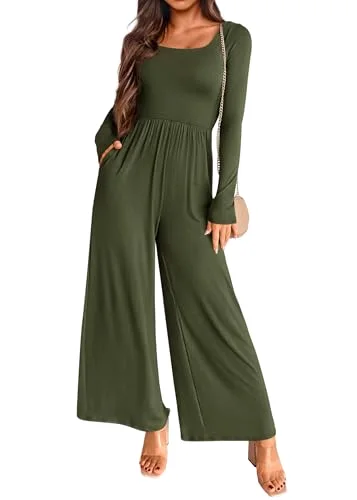 KIRUNDO Long Sleeve Jumpsuit in Army Green