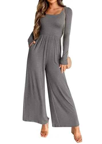 KIRUNDO Long Sleeve Jumpsuit in Dark Grey