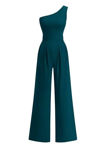 KIRUNDO One-Shoulder Jumpsuit in Lake Blue