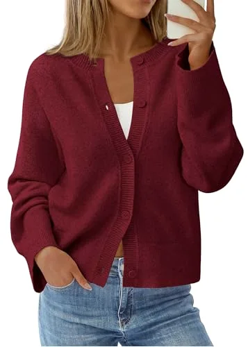 KIRUNDO Oversized Cardigan in Burgundy