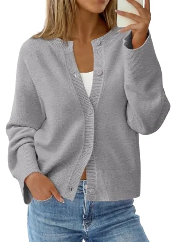 KIRUNDO Oversized Cardigan in Grey Melange