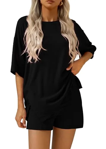 KIRUNDO Oversized Tee and Shorts Set in Black