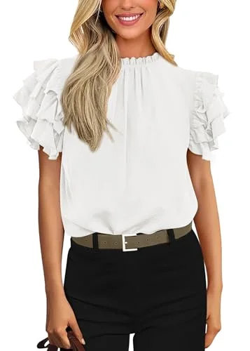 KIRUNDO Ruffle Blouse in White