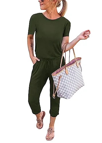 KIRUNDO Short Sleeve Jumpsuit in Army Green