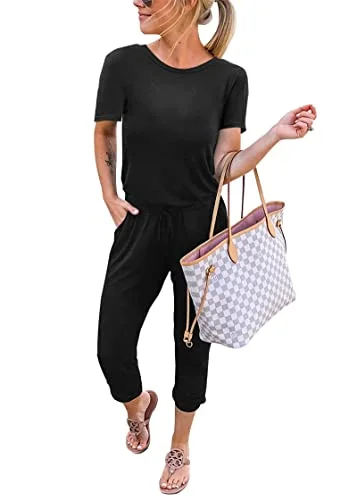 KIRUNDO Short Sleeve Jumpsuit in Black