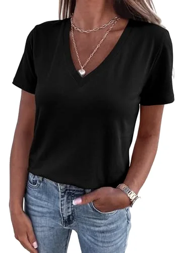 KIRUNDO V-Neck T-Shirt in Black