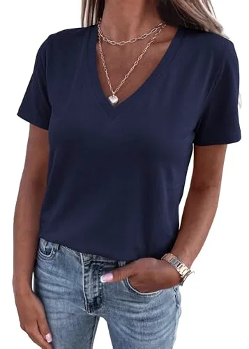 KIRUNDO V-Neck T-Shirt in Navy Blue