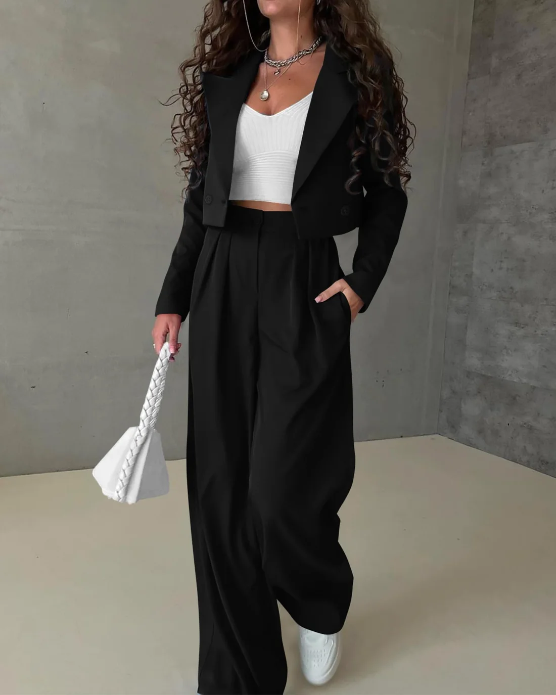 KIRUNDO Business Pant Suit Set in Black, view 5