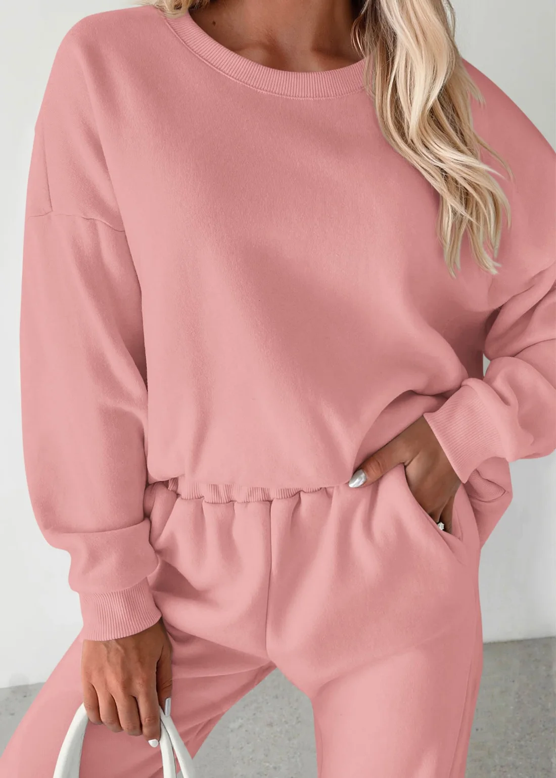 KIRUNDO Jogger Sweatsuit Set in Pink, view 4