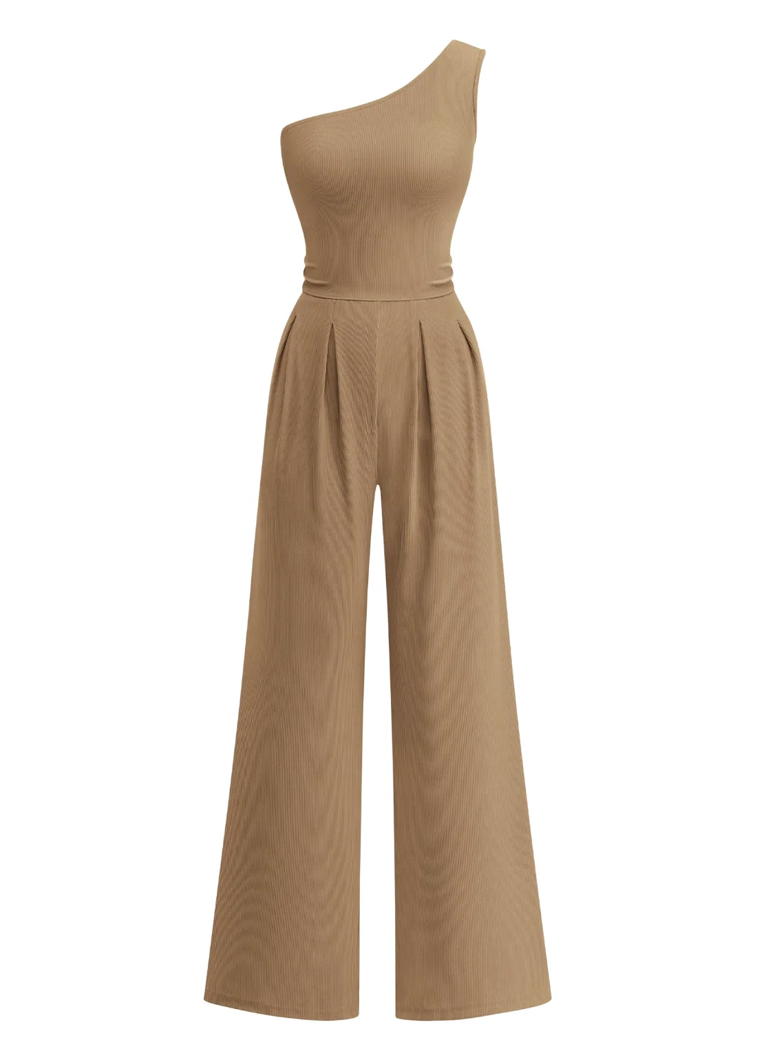 KIRUNDO One-Shoulder Jumpsuit in Khaki