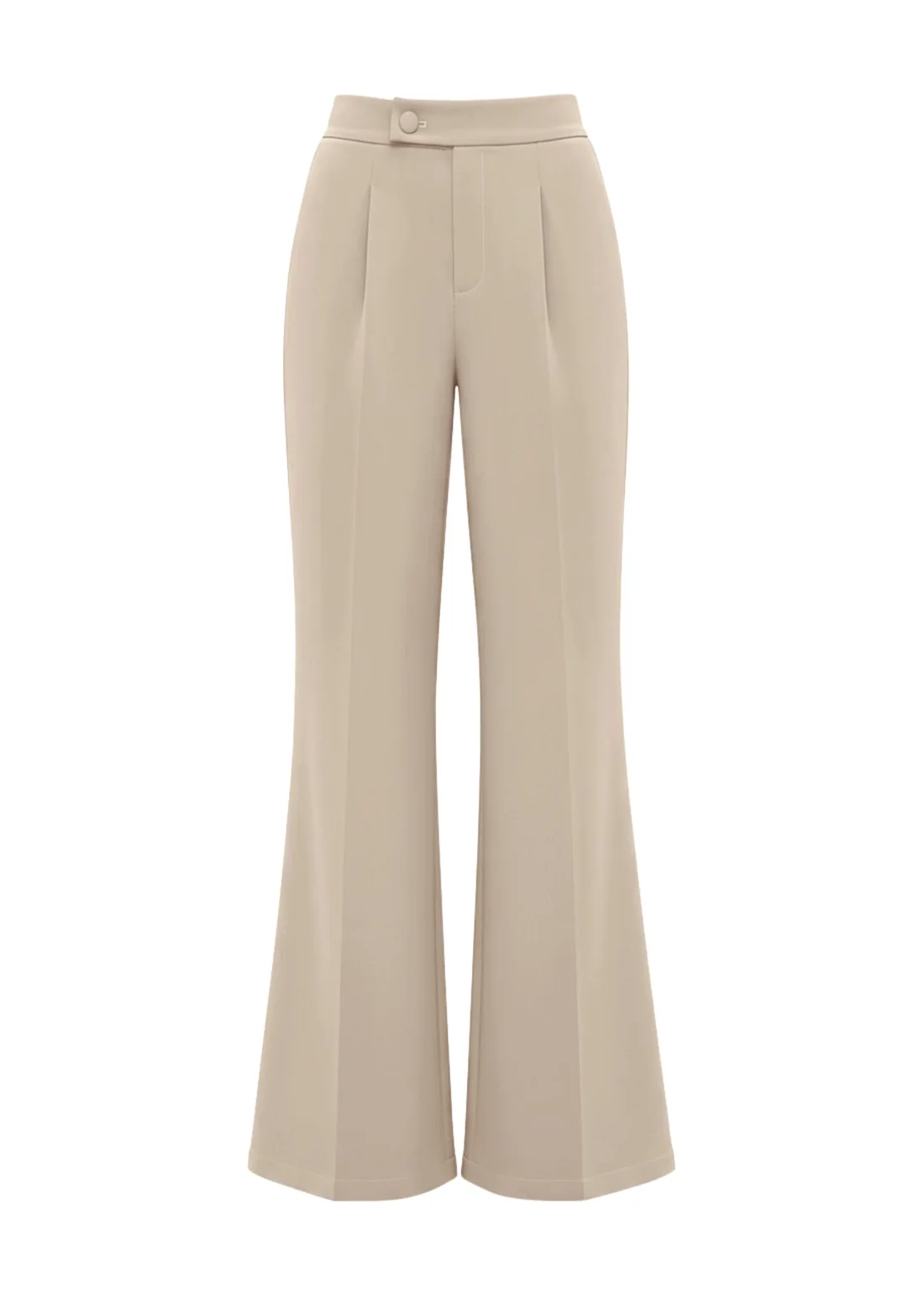 KIRUNDO Pleated Flare Dress Pants in Beige