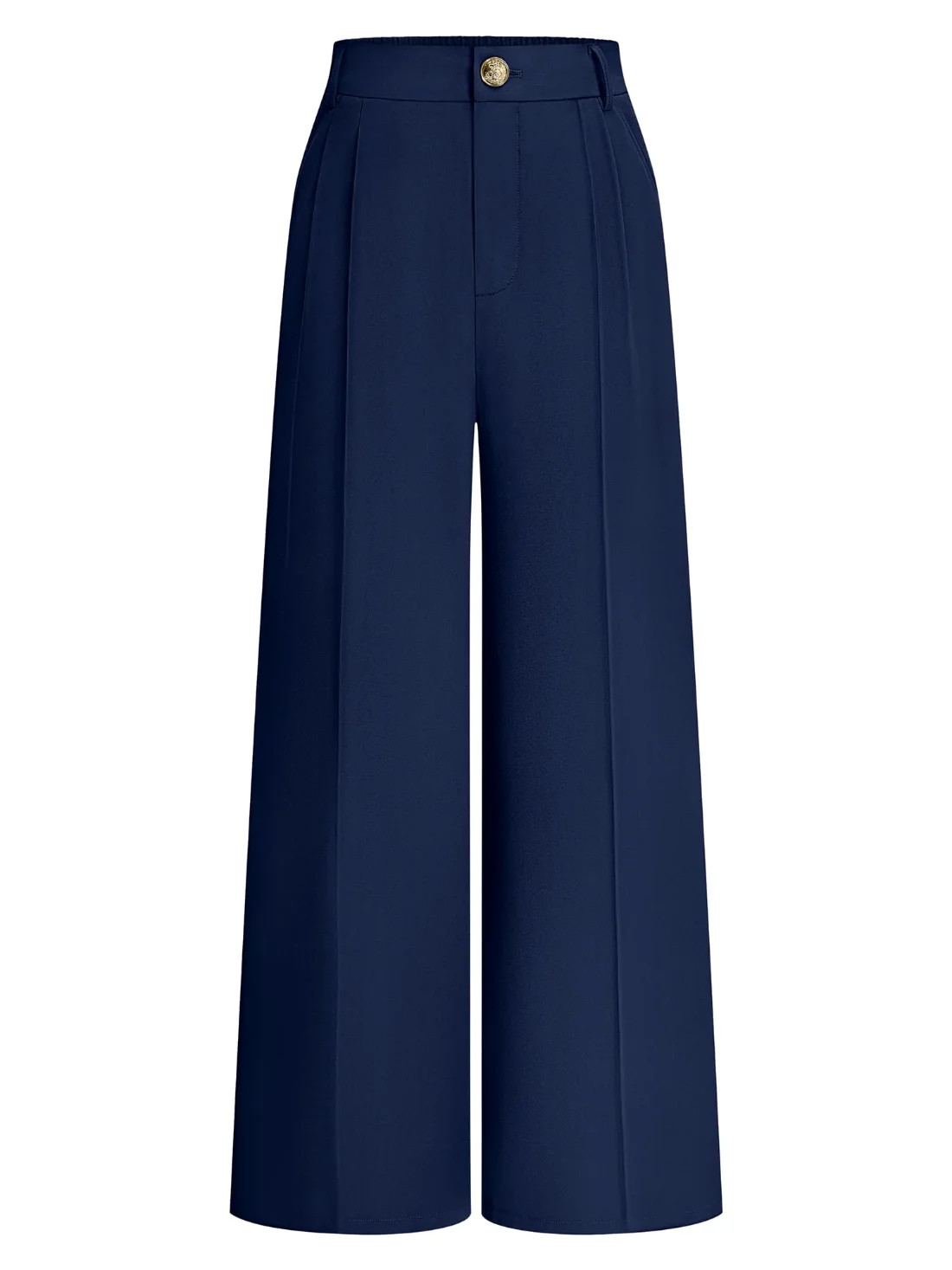 KIRUNDO Pleated Wide Leg Slacks in Navy Blue